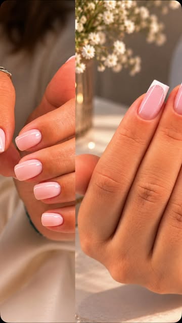Karina’s soft pink French manicure with crisp white tips